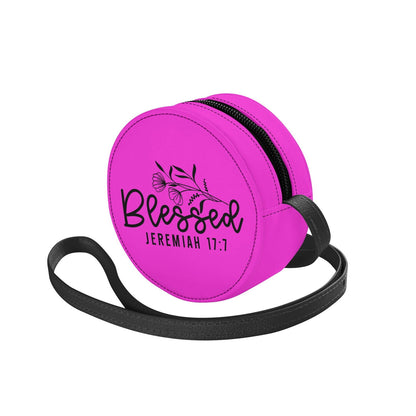 Blessed Christian Kids PU Small Round Bag Children Purse - ClaimedbyGodDesigns