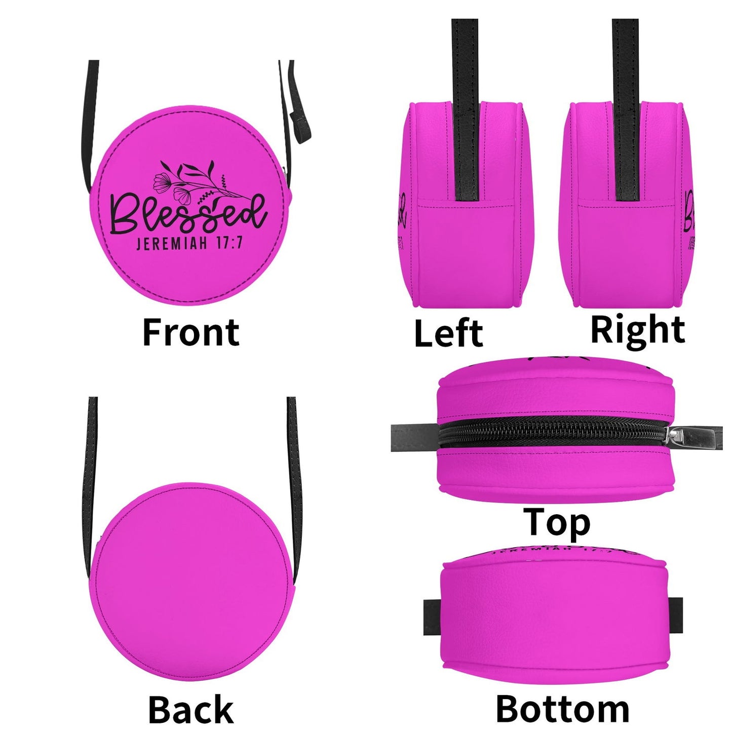 Blessed Christian Kids PU Small Round Bag Children Purse - ClaimedbyGodDesigns