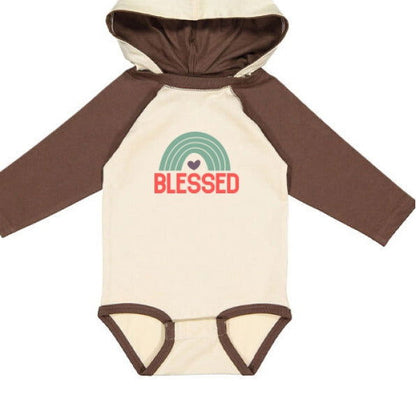 Blessed Fine Jersey Infant Character Hooded Long Sleeve Christian Baby Onesie with Ears - ClaimedbyGodDesigns