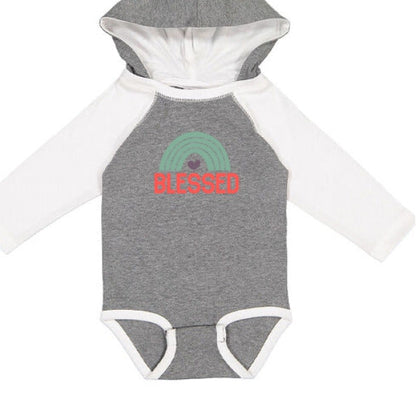 Blessed Fine Jersey Infant Character Hooded Long Sleeve Christian Baby Onesie with Ears - ClaimedbyGodDesigns