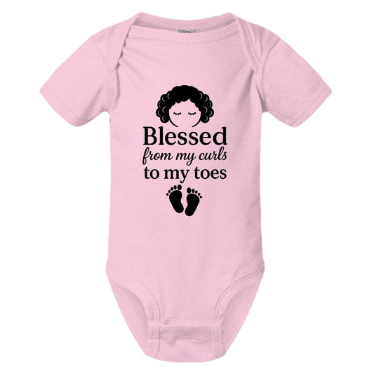 Blessed From My Curls To My Toes Christian Baby Jumpsuit - ClaimedbyGodDesigns