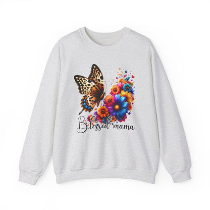 Blessed Mama  Women's Heavy Blend™ Crewneck Christian Sweatshirt - ClaimedbyGodDesigns