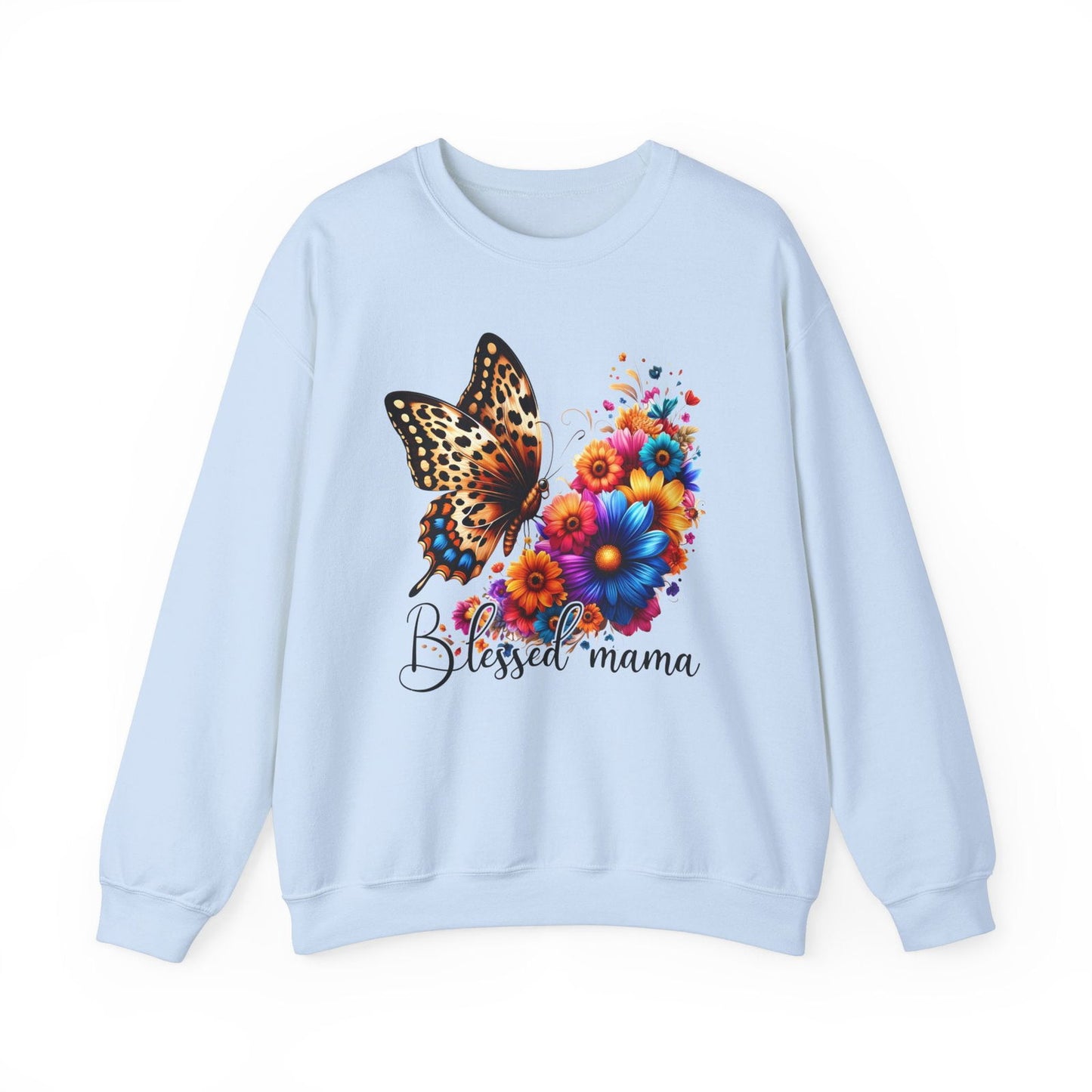 Blessed Mama  Women's Heavy Blend™ Crewneck Christian Sweatshirt - ClaimedbyGodDesigns