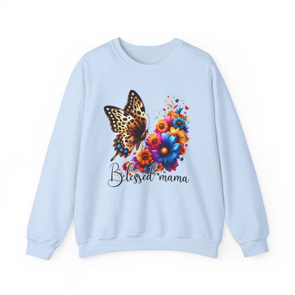 Blessed Mama  Women's Heavy Blend™ Crewneck Christian Sweatshirt - ClaimedbyGodDesigns