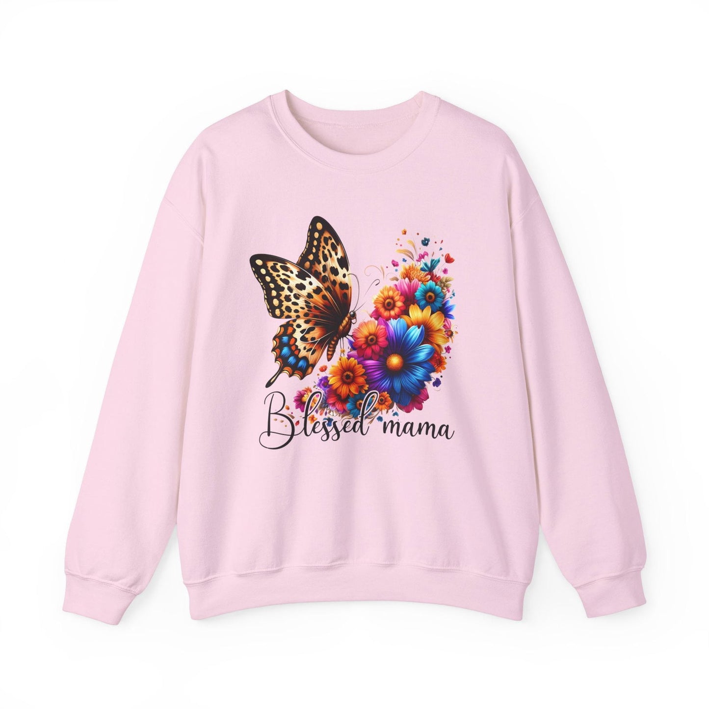 Blessed Mama  Women's Heavy Blend™ Crewneck Christian Sweatshirt - ClaimedbyGodDesigns