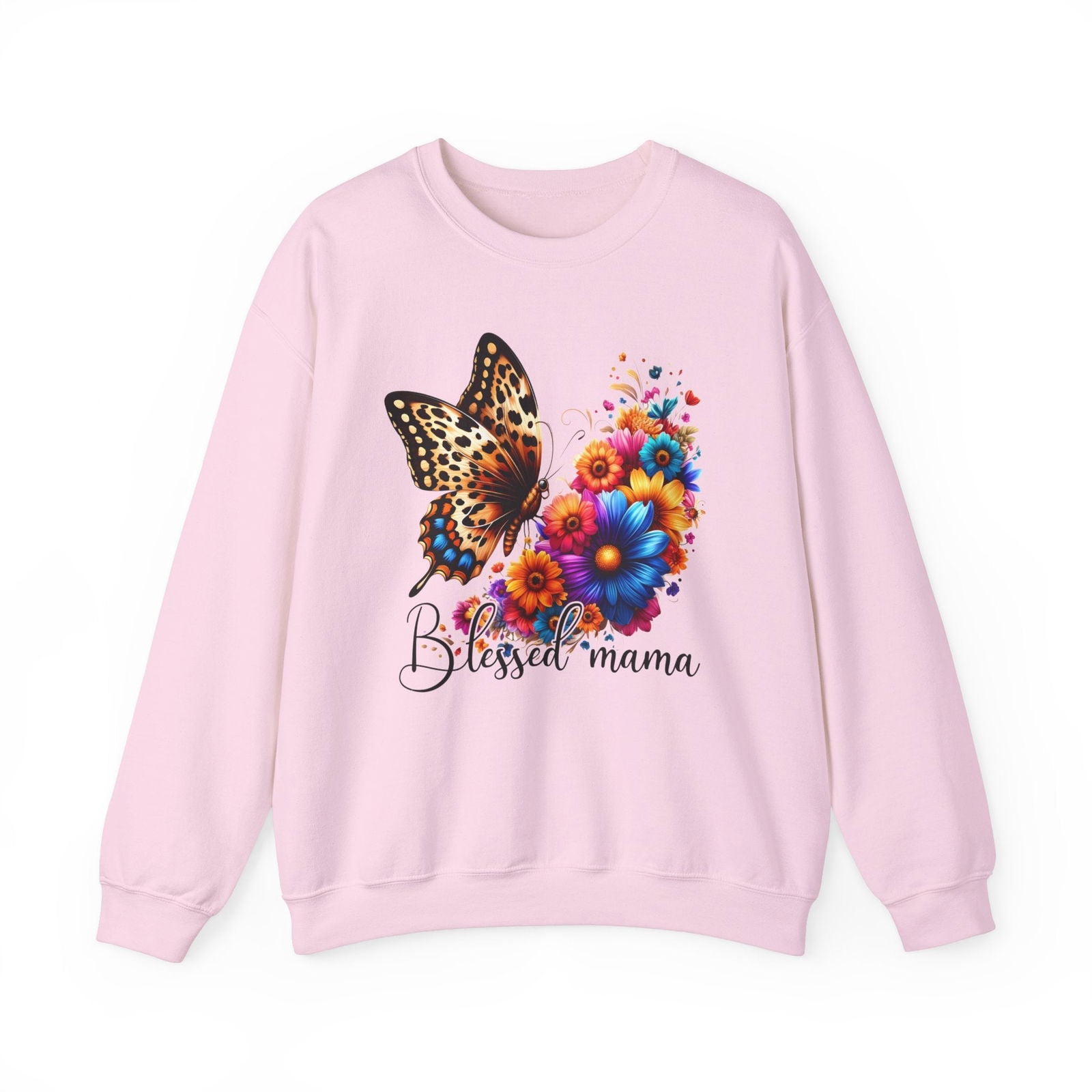 Blessed Mama  Women's Heavy Blend™ Crewneck Christian Sweatshirt - ClaimedbyGodDesigns