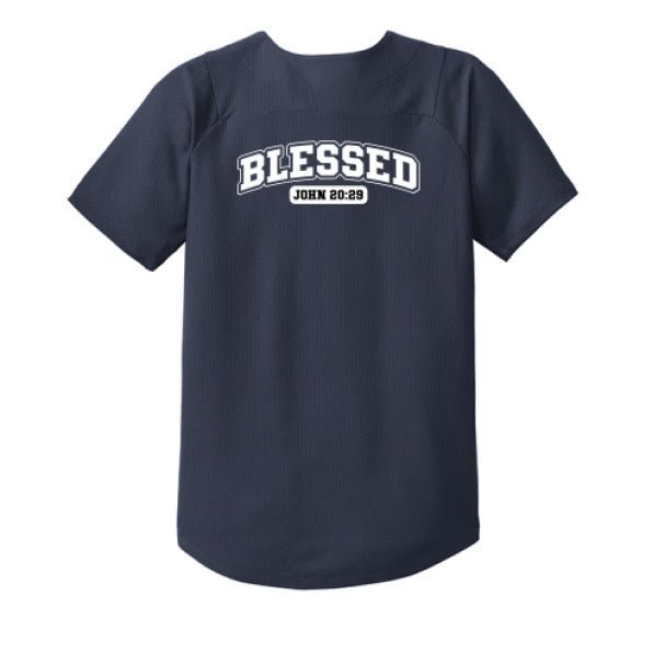 Blessed Youth Christian Full-Button Jersey - ClaimedbyGodDesigns