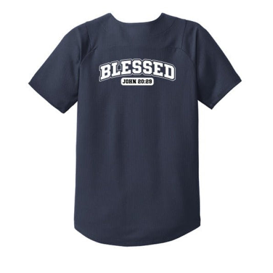 Blessed Youth Christian Full-Button Jersey - ClaimedbyGodDesigns
