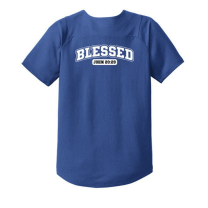 Blessed Youth Christian Full-Button Jersey - ClaimedbyGodDesigns