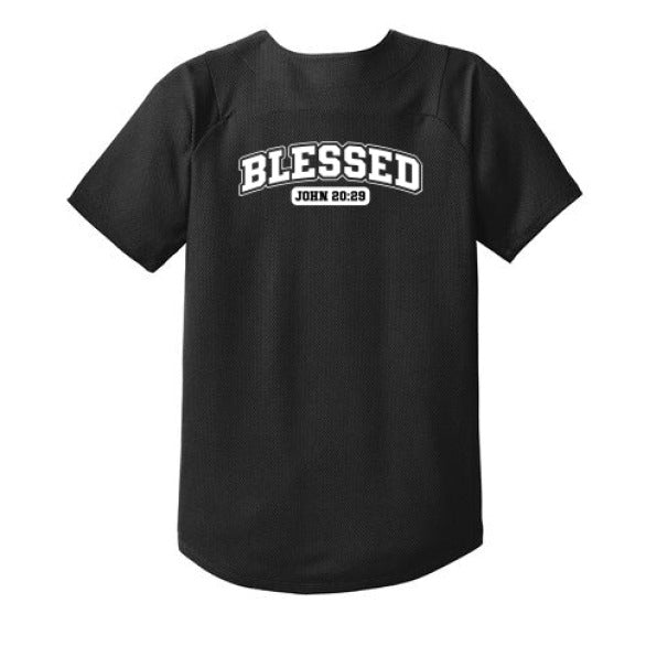 Blessed Youth Christian Full-Button Jersey - ClaimedbyGodDesigns