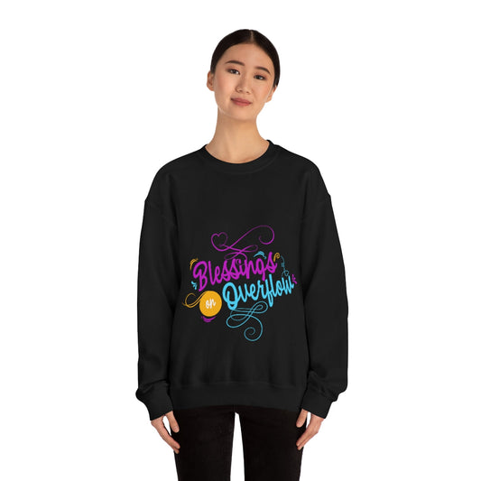 Blessings On Overflow Unisex Heavy Blend™ Crewneck Sweatshirt - ClaimedbyGodDesigns