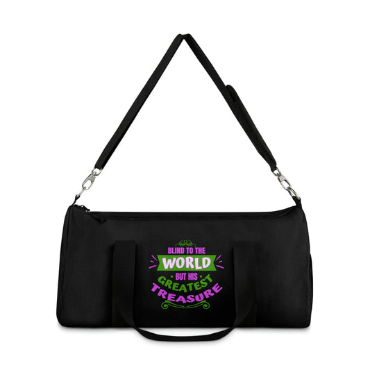Blind To The World But His Greatest Treasure Duffel Bag - ClaimedbyGodDesigns