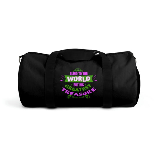Blind To The World But His Greatest Treasure Duffel Bag - ClaimedbyGodDesigns