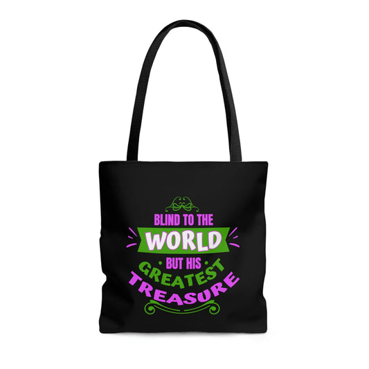Blind To The World But His Greatest Treasure Tote Bag - ClaimedbyGodDesigns
