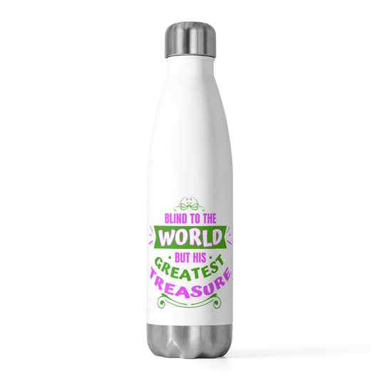 Blind to the World But His Greatest Treasure Insulated Bottle - ClaimedbyGodDesigns