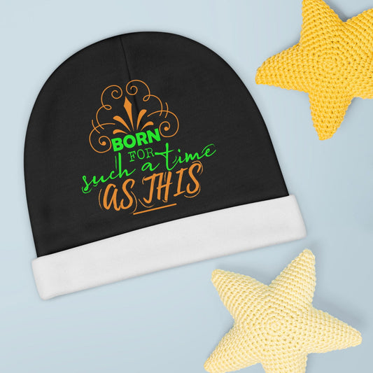 Born For Such A Time As This Christian Baby Beanie (AOP) - ClaimedbyGodDesigns