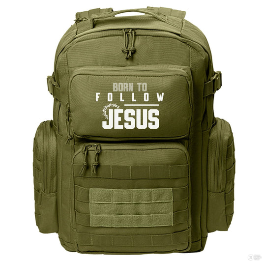 Born To Follow Him Christian Backpack - ClaimedbyGodDesigns