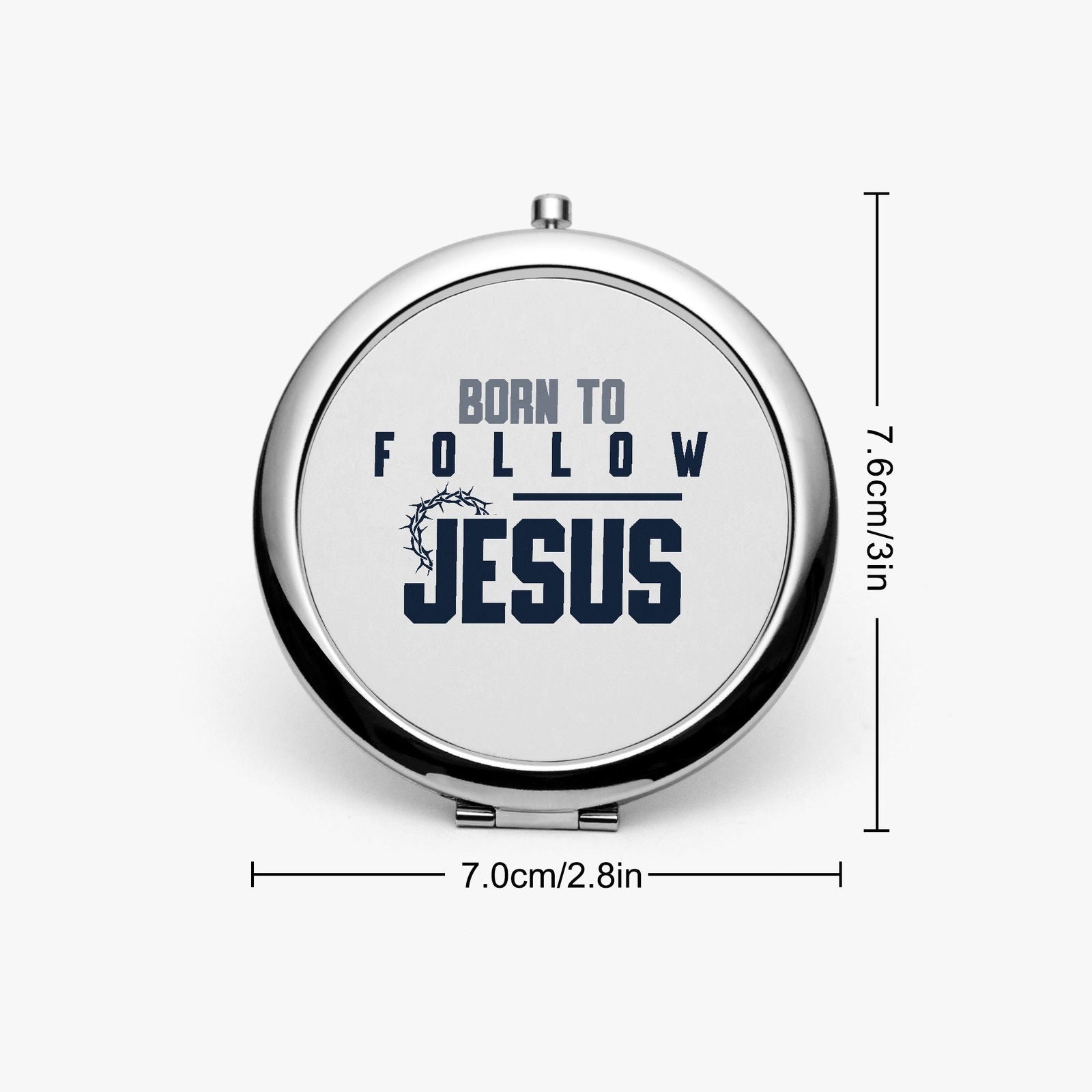 Born To Follow Jesus Christian Compact Mirror - Inspirational Faith Accessory - ClaimedbyGodDesigns