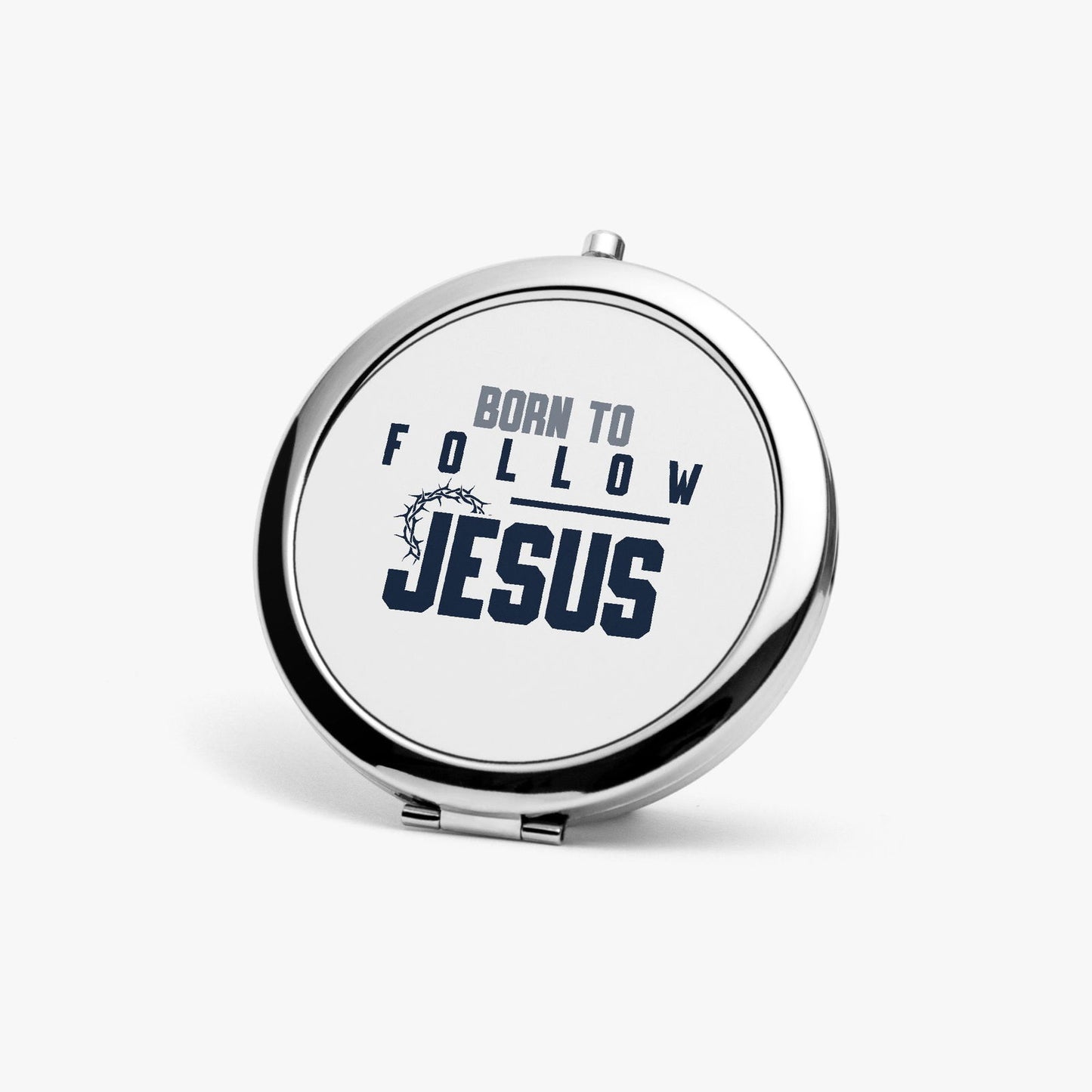 Born To Follow Jesus Christian Compact Mirror - Inspirational Faith Accessory - ClaimedbyGodDesigns
