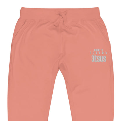 Born To Follow Jesus Christian Unisex Embroidered Fleece sweatpants - ClaimedbyGodDesigns
