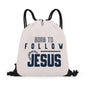 Born To Follow Jesus Gym Drawstring Bag(Single-Sided Print) - ClaimedbyGodDesigns