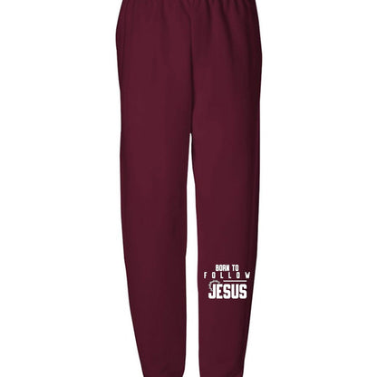 Born To Follow Jesus Youth Christian Sweatpants - ClaimedbyGodDesigns