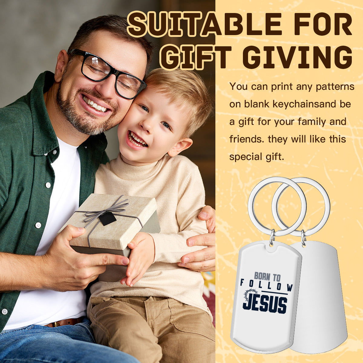 Born to Follow  Keychain - Inspirational Christian Stainless Steel Accessory - ClaimedbyGodDesigns