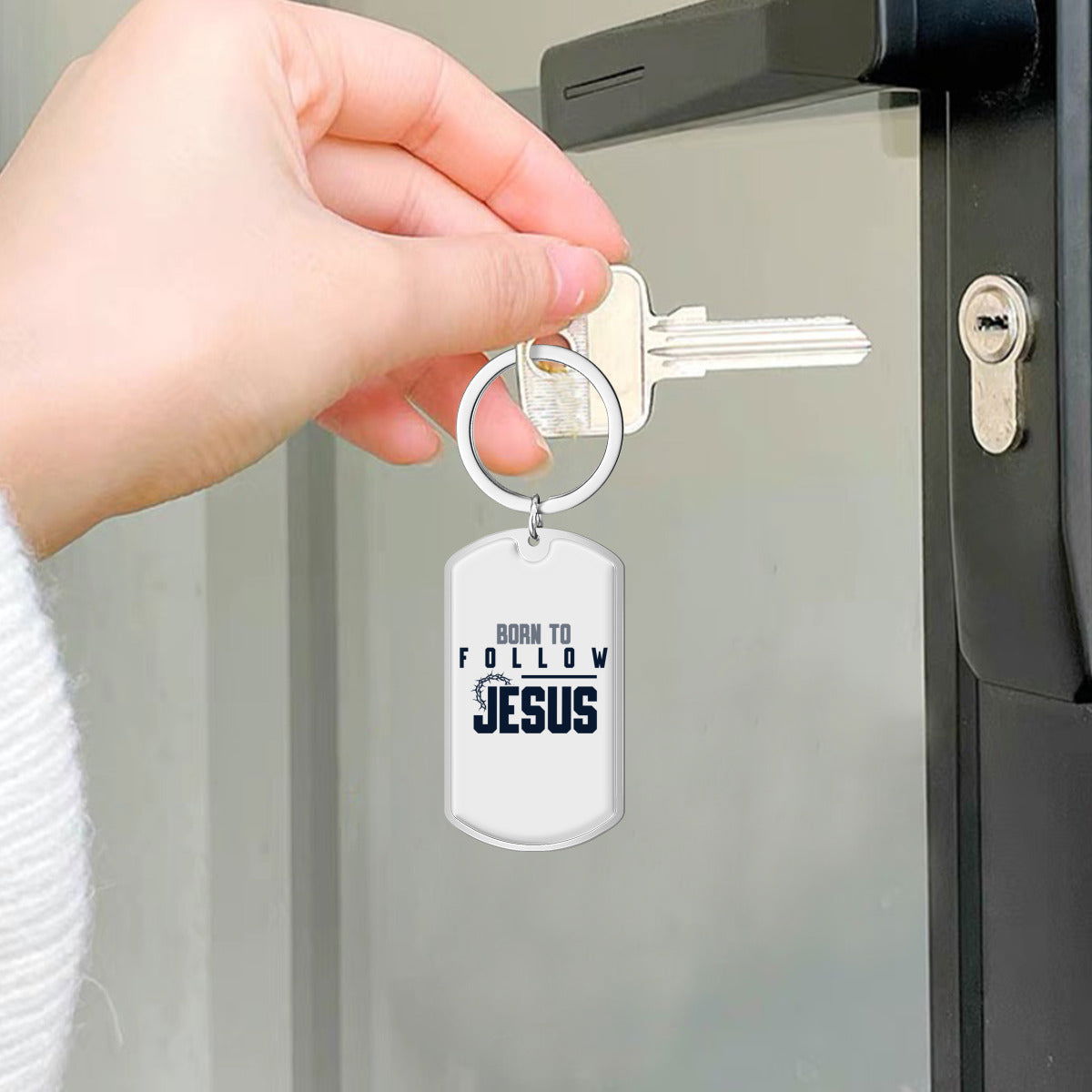 Born to Follow  Keychain - Inspirational Christian Stainless Steel Accessory - ClaimedbyGodDesigns