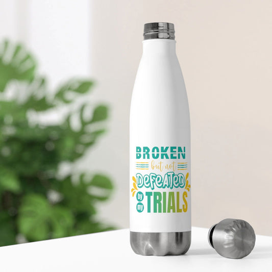 Broken but Not Defeated by My Trials Insulated Bottle - ClaimedbyGodDesigns