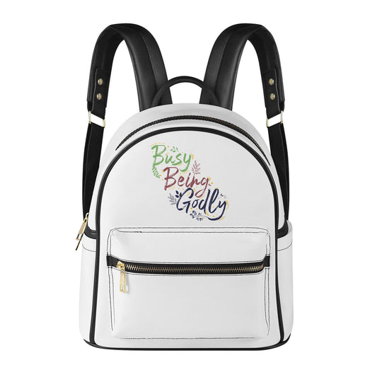 Busy Being Godly Christian Casual PU Leather Backpack - ClaimedbyGodDesigns