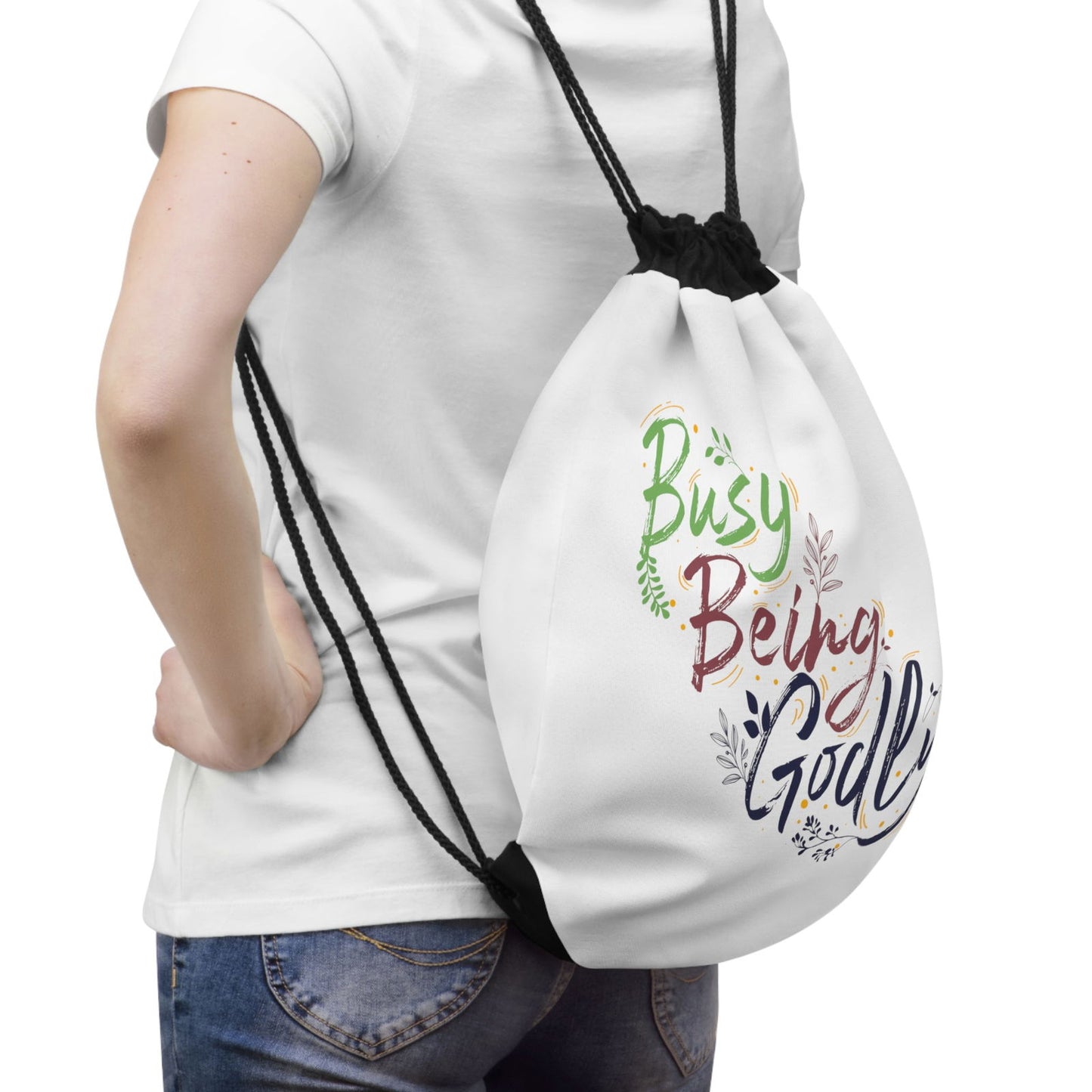 Busy Being Godly Drawstring Bag - ClaimedbyGodDesigns