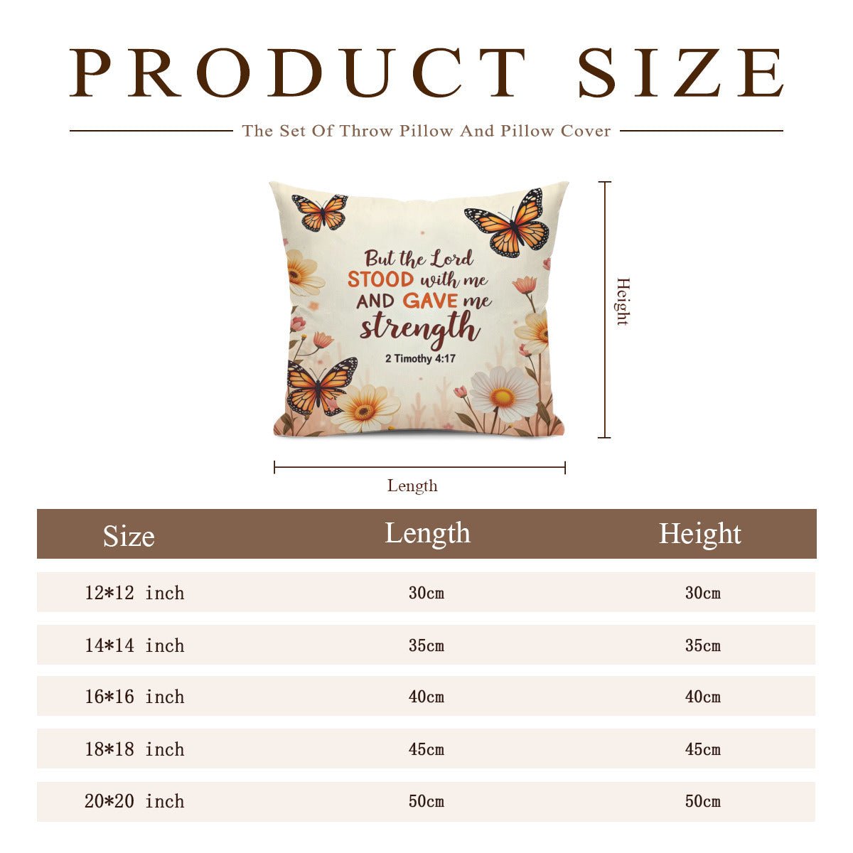 But The Lord Stood With Me And Gave Me Strength Christian Pillow (pillow cover + pillow insert) - ClaimedbyGodDesigns