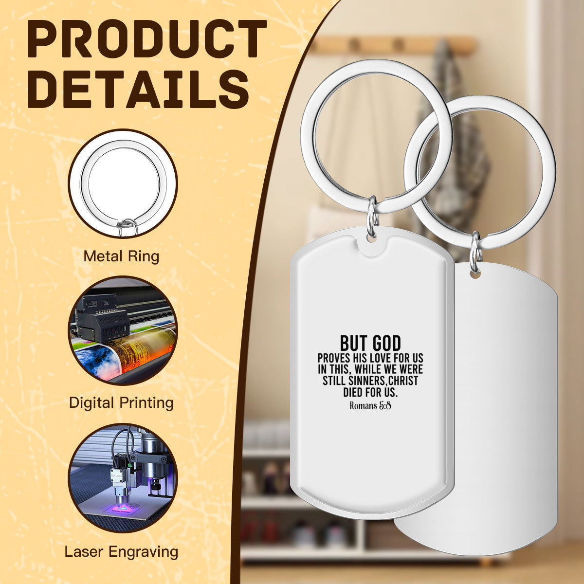 But  Proves His Love Christian Stainless Steel Keychain - ClaimedbyGodDesigns