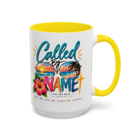 Called By Name Coffee Mug — Christian Inspirational Beach Design (11/15 oz) - Claimed by God Designs