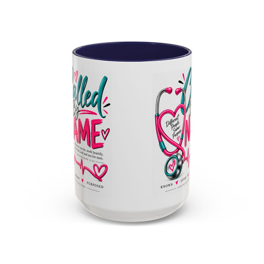Called By Name Coffee Mug — Inspirational Nurse Stethoscope Design (11/15oz) - Claimed by God Designs