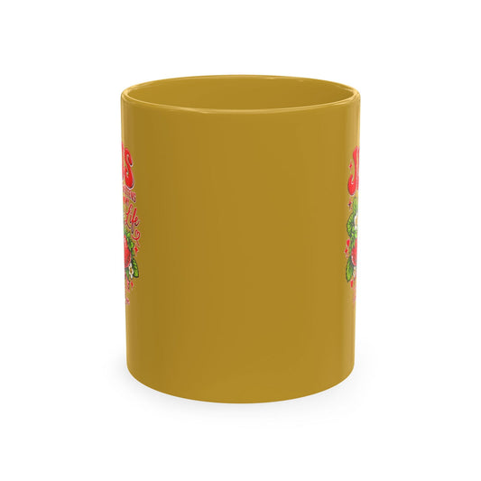 Ceramic Mug — "Jesus Sweetens My Life" Strawberry Faith Coffee Cup - ClaimedbyGodDesigns