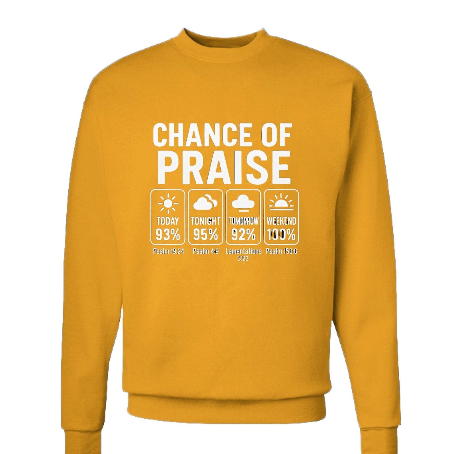 Chance Of Praise Forecast Unisex Christian Pullover Sweatshirt - ClaimedbyGodDesigns
