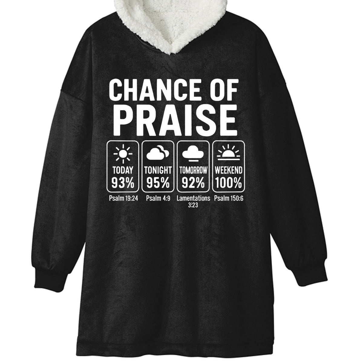Chance Of Praise Weather Report Unisex Premium Wearable Blanket - ClaimedbyGodDesigns