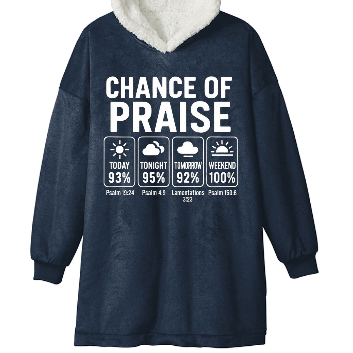 Chance Of Praise Weather Report Unisex Premium Wearable Blanket - ClaimedbyGodDesigns