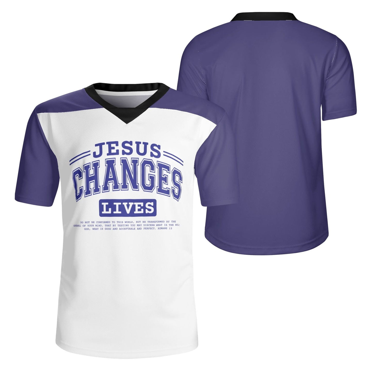 Changes Lives Mens Christian Football Rugby Jersey - ClaimedbyGodDesigns