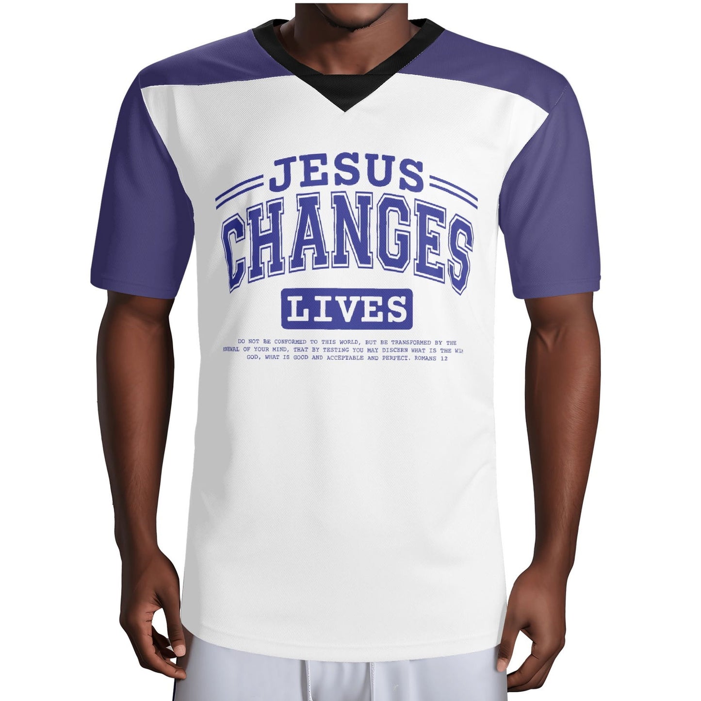 Changes Lives Mens Christian Football Rugby Jersey - ClaimedbyGodDesigns