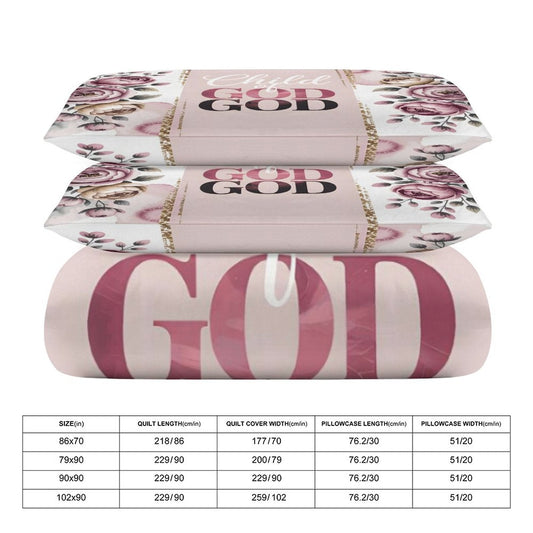 Child Of God 3-Piece Christian Bedding Set - ClaimedbyGodDesigns