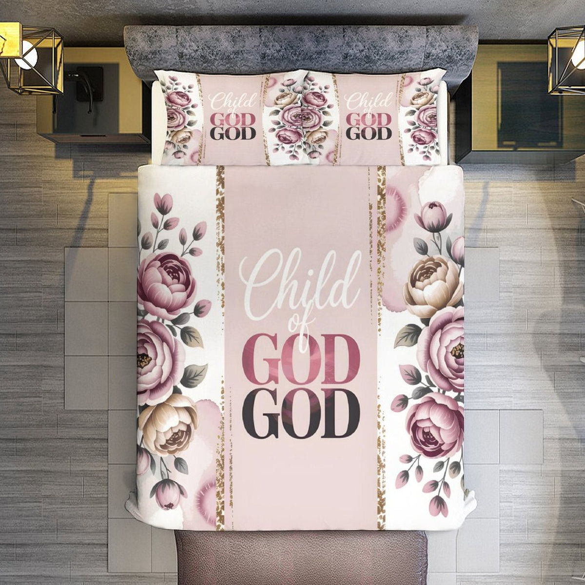 Child Of God 3-Piece Christian Bedding Set - ClaimedbyGodDesigns