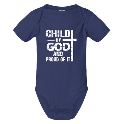 Child Of God And Proud Of It Baby Christian Jumpsuit - ClaimedbyGodDesigns