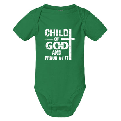 Child Of God And Proud Of It Baby Christian Jumpsuit - ClaimedbyGodDesigns