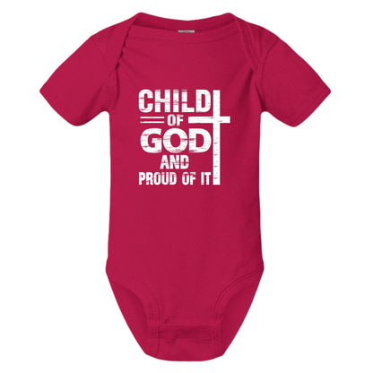 Child Of God And Proud Of It Baby Christian Jumpsuit - ClaimedbyGodDesigns