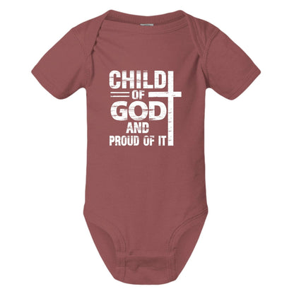 Child Of God And Proud Of It Baby Christian Jumpsuit - ClaimedbyGodDesigns