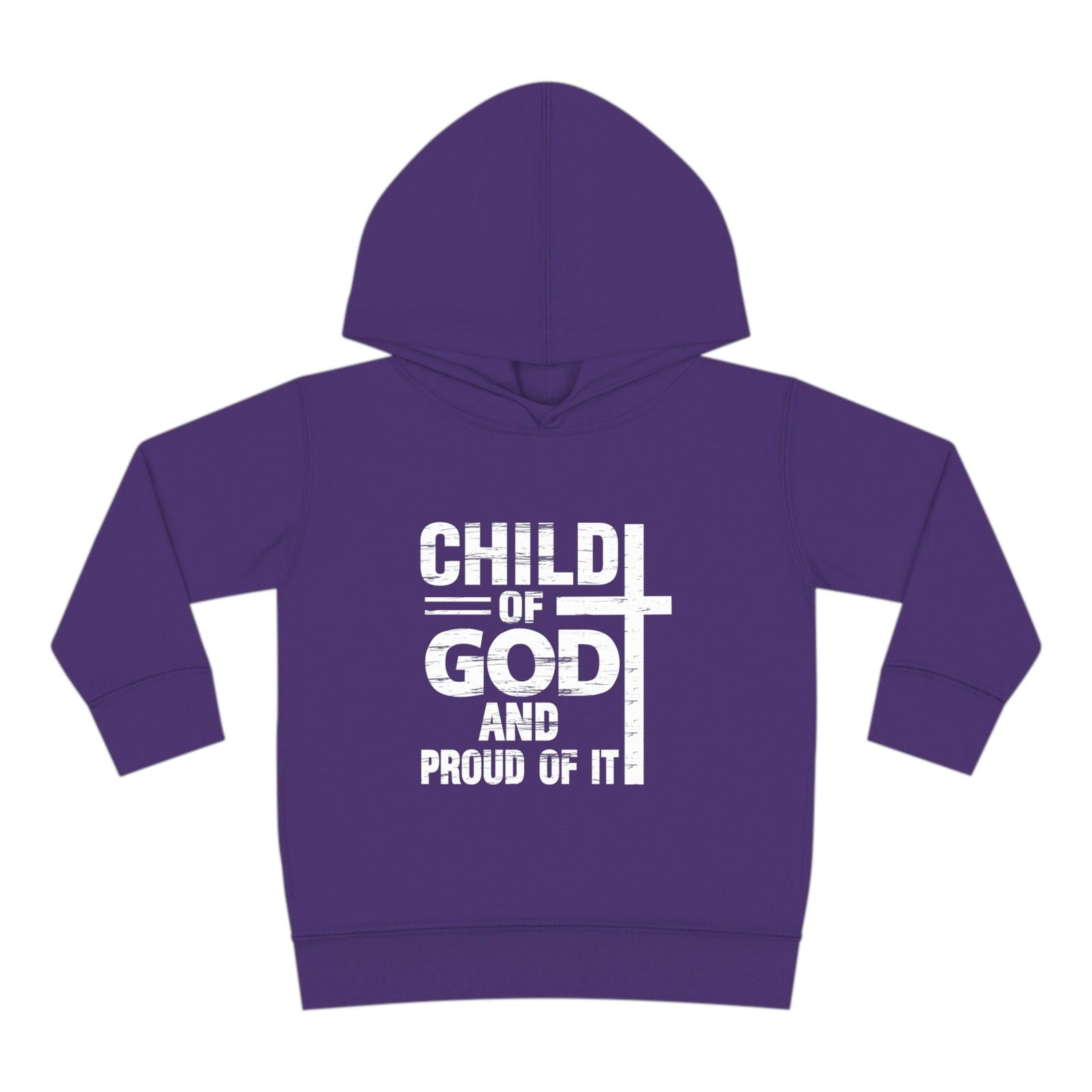 Child Of God And Proud Of It Christian Toddler Pullover Fleece Hooded Sweatshirt - ClaimedbyGodDesigns
