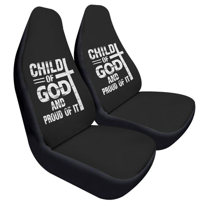 Child Of God And Proud Of It Soft and Lightweight Christian Front Car Seat Covers (2pcs) - ClaimedbyGodDesigns