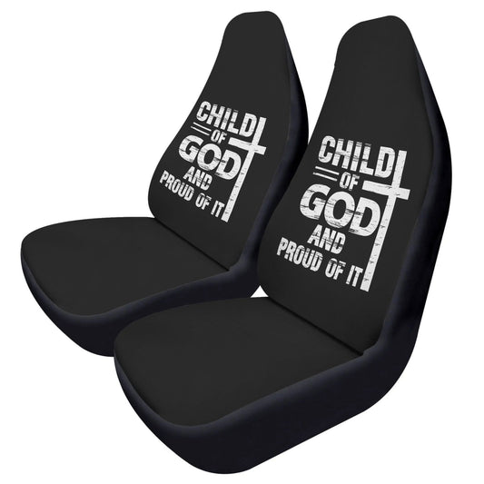 Child Of God And Proud Of It Soft and Lightweight Christian Front Car Seat Covers (2pcs) - ClaimedbyGodDesigns